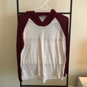 Charlotte Russe, S, Baseball thin hoodie, maroon